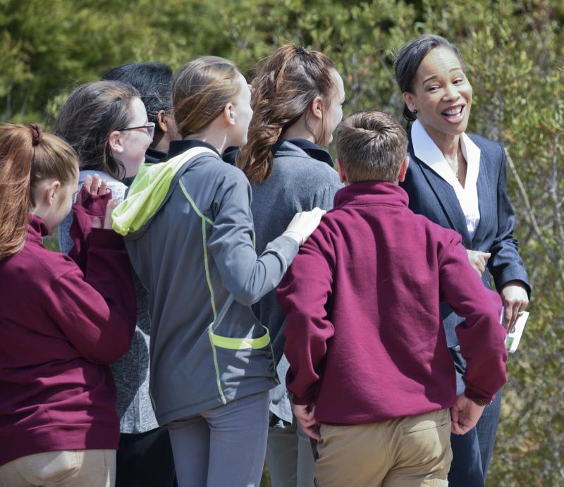 Students from Milford High School toured the new structure with Rep. Lisa Blunt Rochester. She said this project acknowledges that we love our planet and our state.